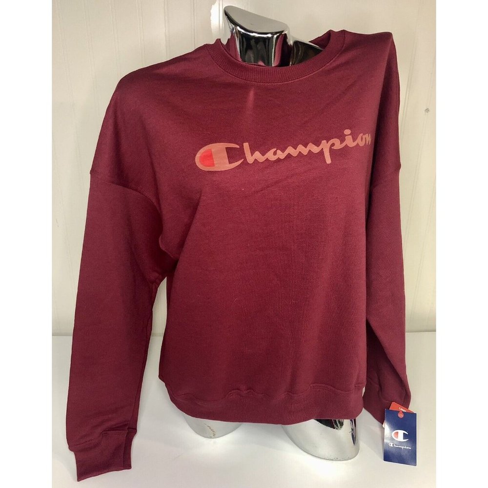 Champion Woman's Authentic  Athleticwear  Sweatshirt - Maroon - LARGE